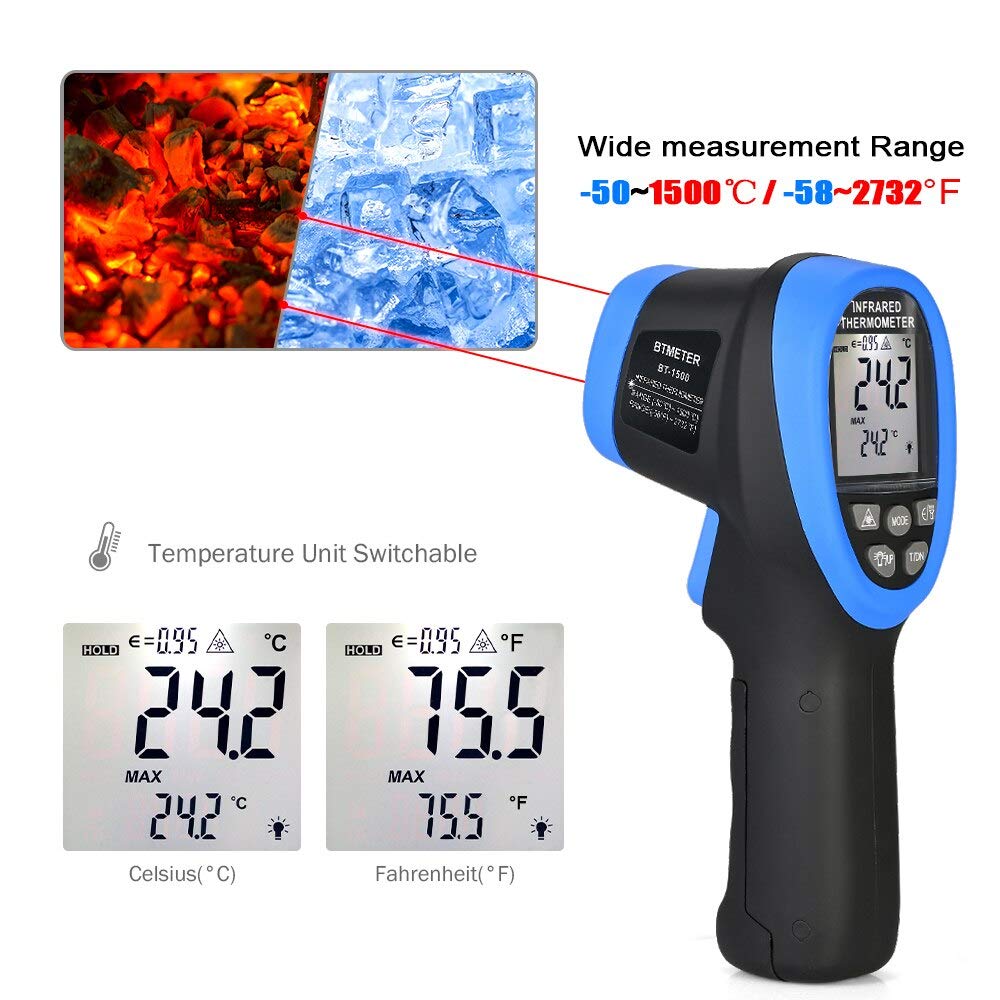 -50℃ to 1500℃ Laser Thermomete - Industrial Laser Thermometer Gun 评论和价格