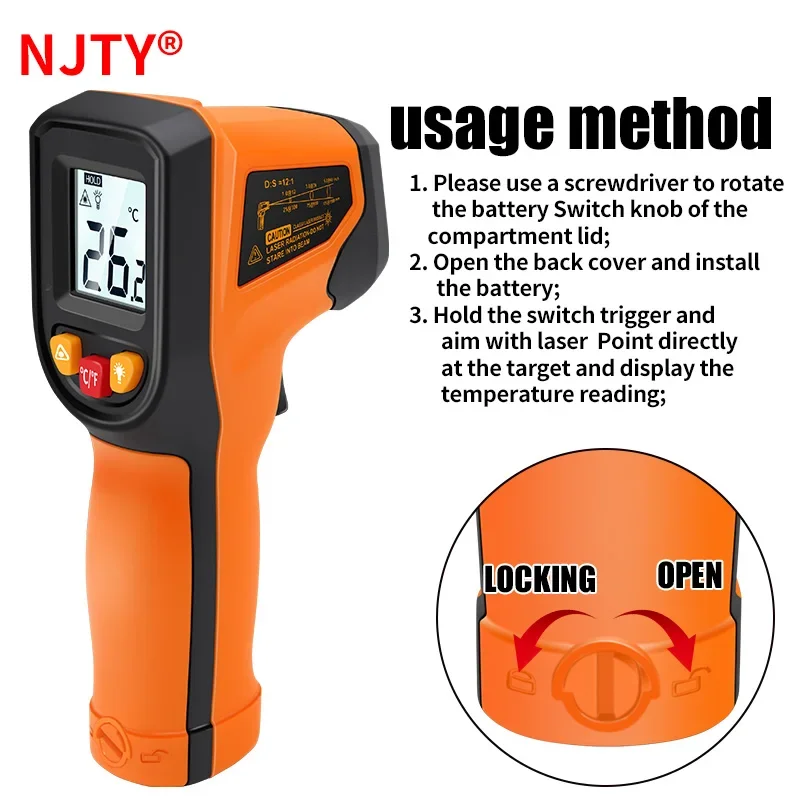 T400 T600 Digital Infrared The - Industrial Laser Thermometer Gun 评论和价格