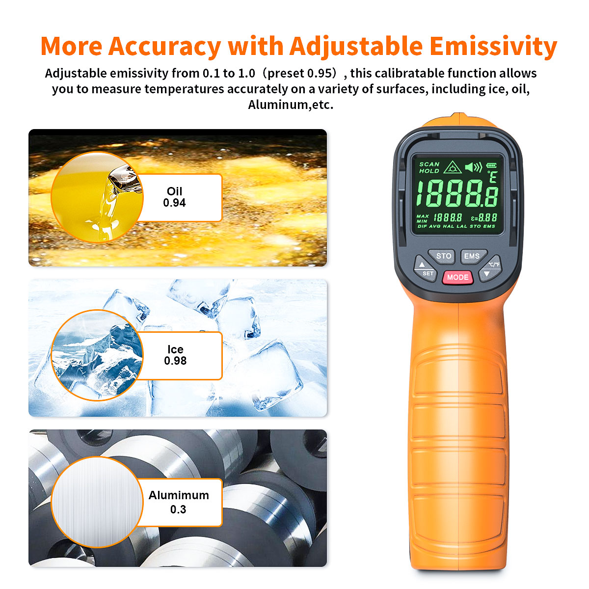 DT1000 DT1600 Infrared Thermom - Industrial Laser Thermometer Gun 评论和价格