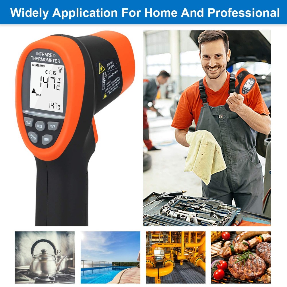 BTMETER Digital Pyrometer Non- - Industrial Laser Thermometer Gun 评论和价格