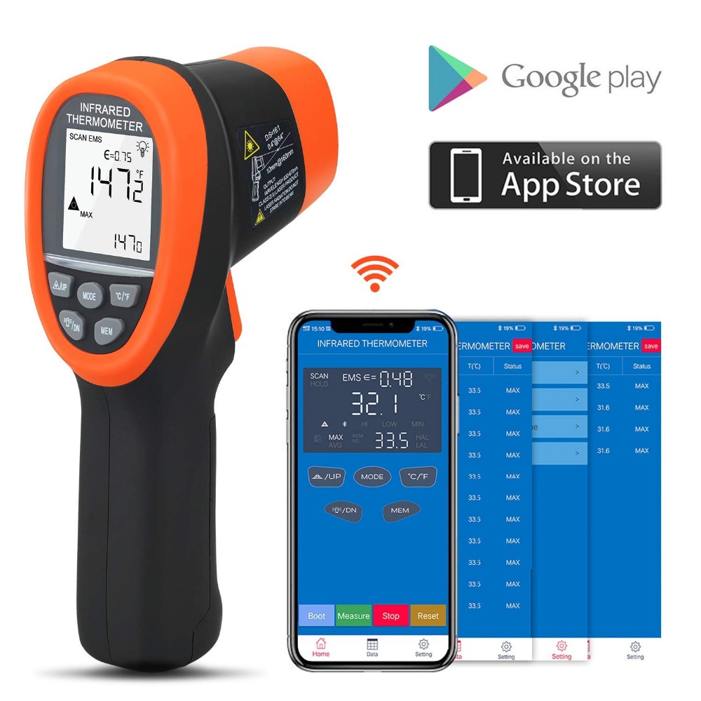 BTMETER Digital Pyrometer Non- - Industrial Laser Thermometer Gun 评论和价格